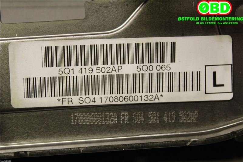 Rattaksel elektrisk servo til VW Passat 2015-2019 (Fase 1) (B8) (B8) (VOLKSWAGEN|5Q1 419 502 BS||5Q1419502BF)