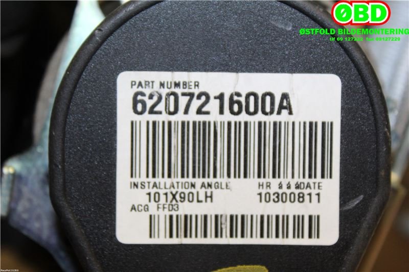 Airbag beltestrammer til Nissan Leaf 2011-2017 (Type I)  (NISSAN|868853ND1A|)