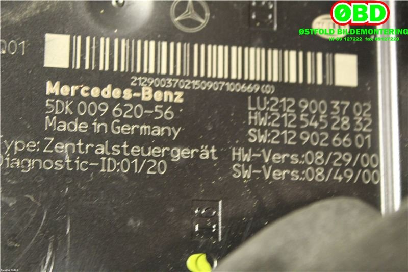 Sikringsboks til Mercedes E-Klasse 2009-2013 (Fase 1) (W212) (W212) (MERCEDES|A 212 900 37 02|A 212 906 06 05|2129003702)