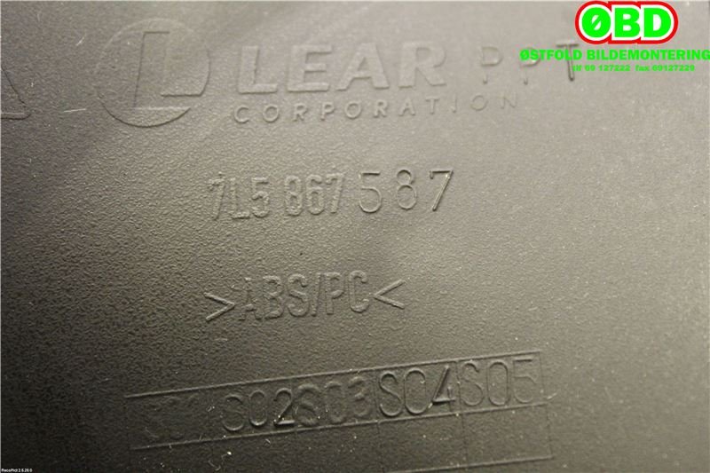 Innredning pakke til Porsche Cayenne 2007-2010 (Fase 2) (9PA) (9PA) (PORSCHE Cayenne V8 Turbo||7L5867587)