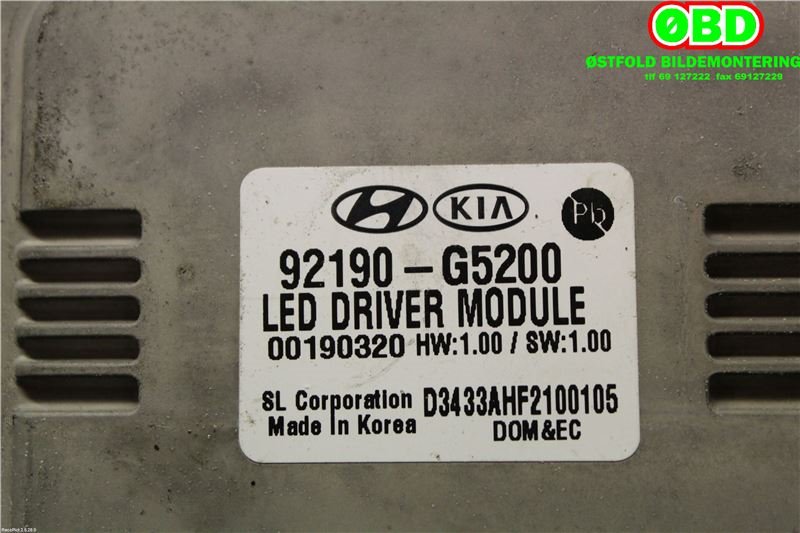 Styreenhet xenon/ballast til Kia Niro 2016-2021  (KIA|92190G5200|)