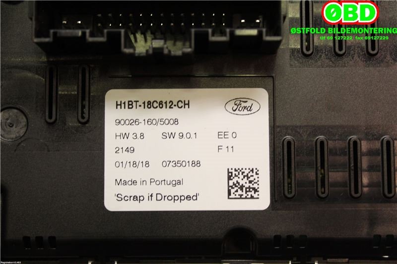Varmeapparat betjening til Ford Fiesta 2017-->> (Type VII) (FORD|2223546||H1BT18C612CH)