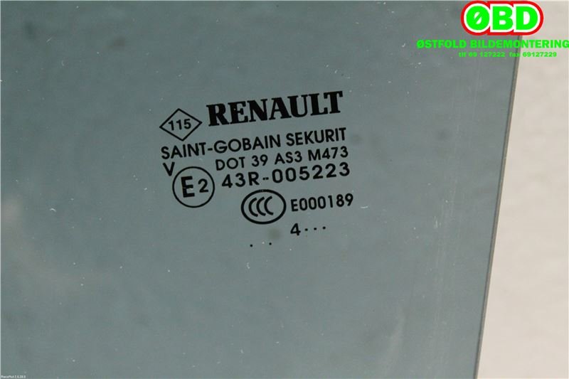 Siderute venstre bak til Renault Zoe 2013-2019 (Fase 1)  (RENAULT ZOE|823019662R|823019956R|)