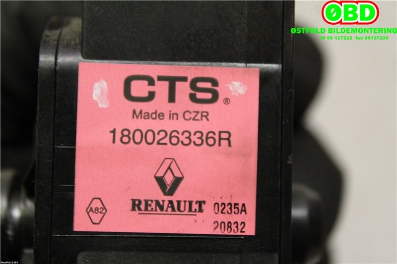 Pedal gass til Renault Zoe 2013-2019 (Fase 1)  (RENAULT ZOE|180026336R|)