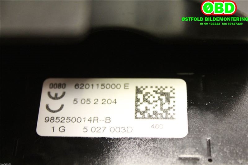 Airbag passasjer til Renault Zoe 2013-2019 (Fase 1)  (RENAULT ZOE|985250014R|)