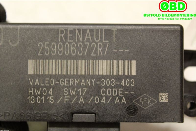 Styreenhet parkering til Renault Zoe 2013-2019 (Fase 1)  (RENAULT ZOE|259906372R|)