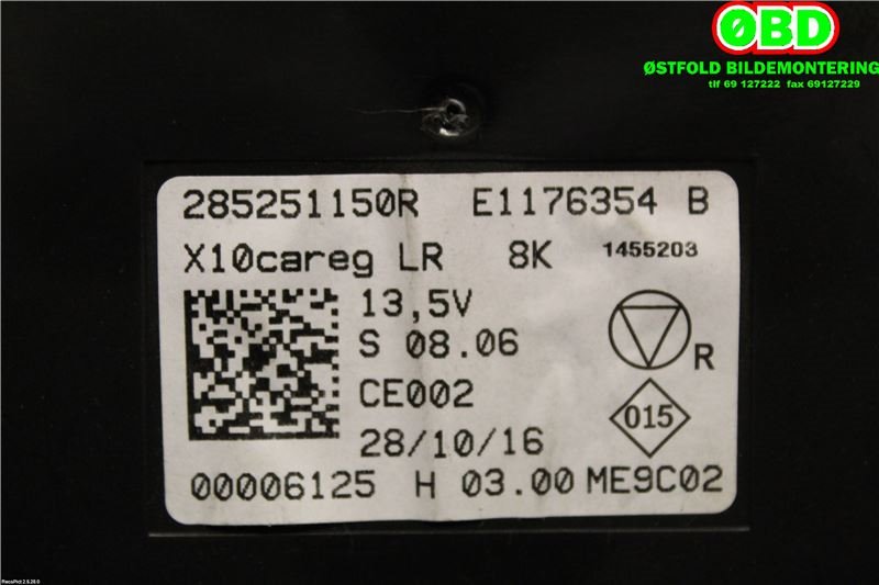 Styreenhet diverse til Renault Zoe 2013-2019 (Fase 1)  (RENAULT ZOE||285251150R)