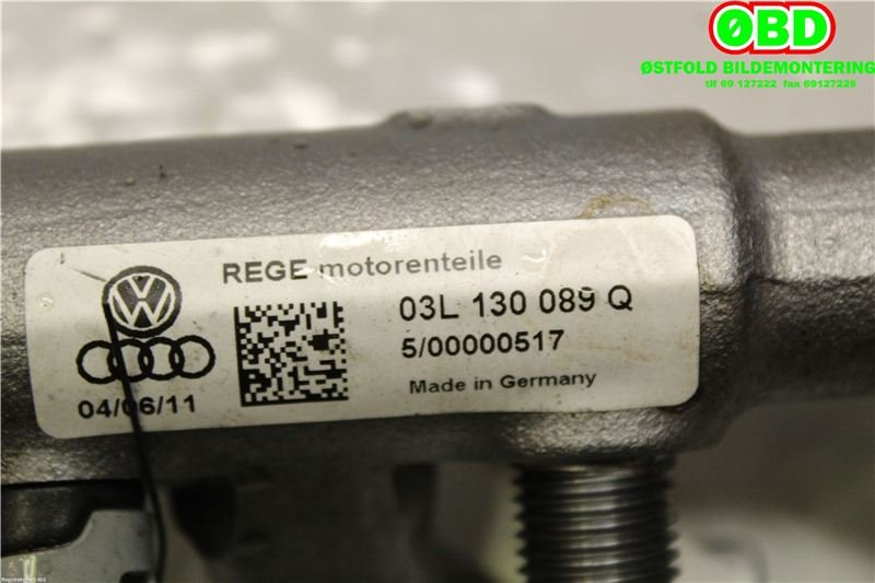 Dyseskinne (fuelrail) til Audi Q5 2008-2012 (Type I, Fase 1)  (03L 130 089 Q||03L130089Q)