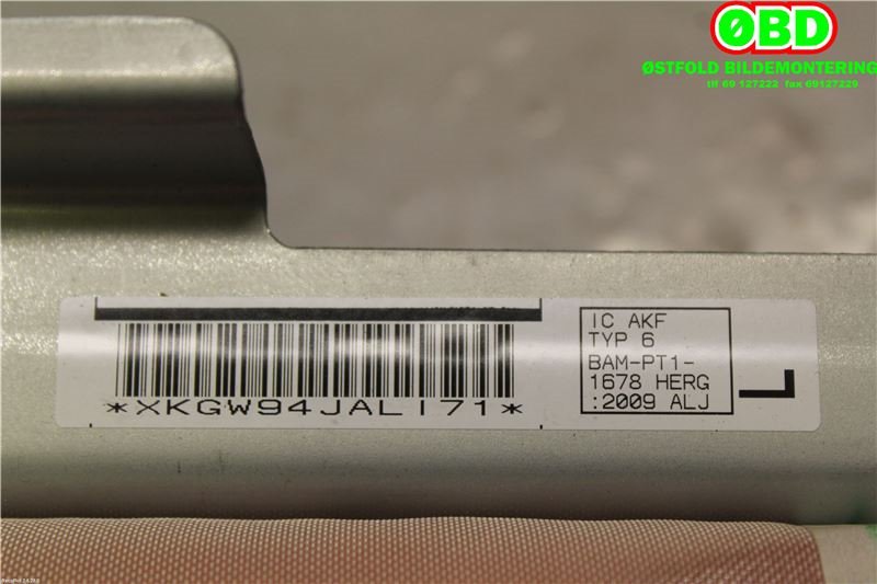 Airbag gardin venstre til Mitsubishi Outlander 2010-2012 (Type II, Fase 2)  (MITSUBISHI|7030A039|)