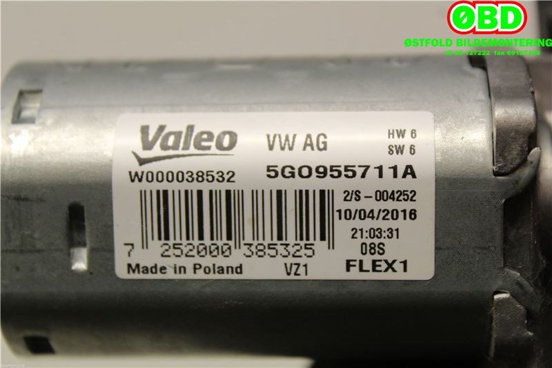 Viskermotor bakrute til VW e-Golf 2014-2017 (Fase 1)  (VOLKSWAGEN|5G0 955 711 C||5G0955711A)
