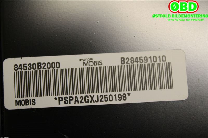 Airbag passasjer til Kia Soul 2014-2019 (Type II)  (KIA|84530B2000|)