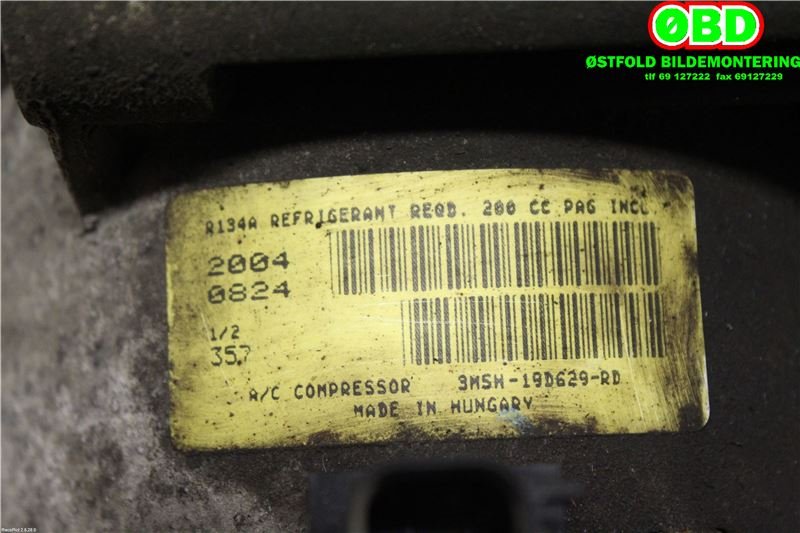 Aircondition kompressor til Volvo V50 2004-2007 (Fase 1)  (VOLVO|36001440||3M5H19D629RD)