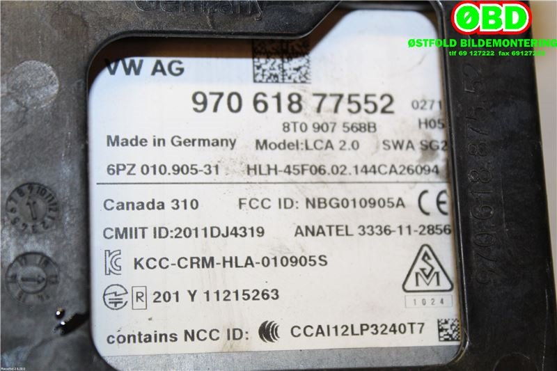 Sensor diverse til Porsche Panamera 2009-2017 (Type I) (970) (970) (PORSCHE|970 618 775 52||97061877552)