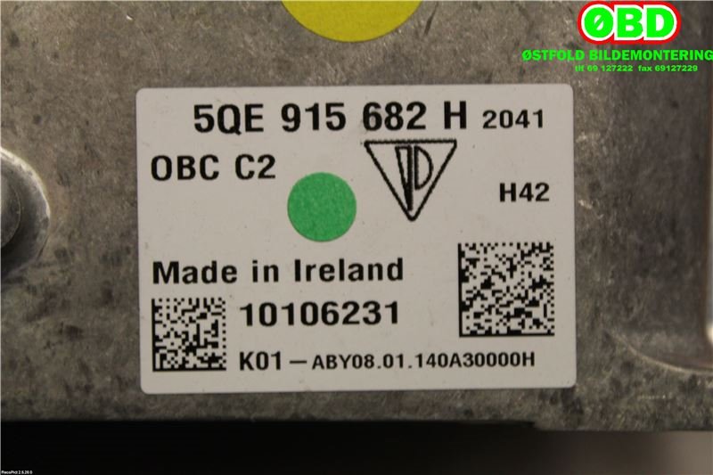 Batterilader (OBC - On Board Charger) til Porsche Panamera 2009-2017 (Type I) (970) (970) (PORSCHE||5QE915682H)