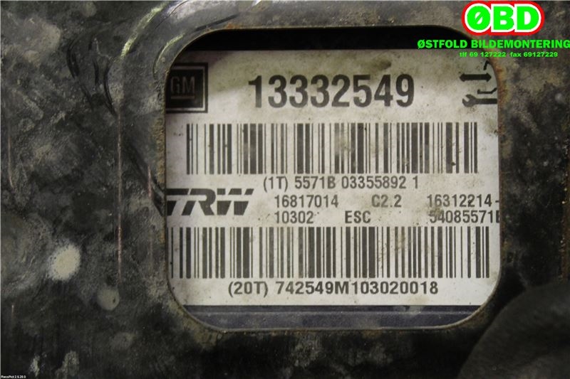ABS sentral til Opel Insignia A 2009-2014 (OPEL|20997680|5 30 026|13332549)
