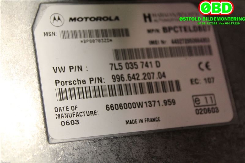 Styreenhet diverse til Porsche Cayenne 2002-2006 (Fase 1) (9PA) (9PA) (Porsche|996 642 207 05|7L5035741D|99664220704)