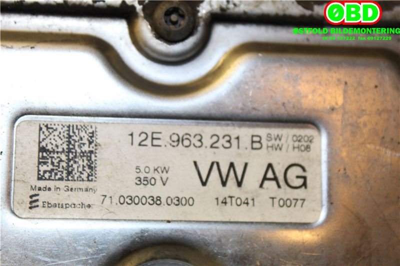 Varmeapparat diverse til Porsche Panamera 2009-2017 (Type I) (970) (970) (PORSCHE|12E 963 231 A|PAB 963 231|12E963231B)