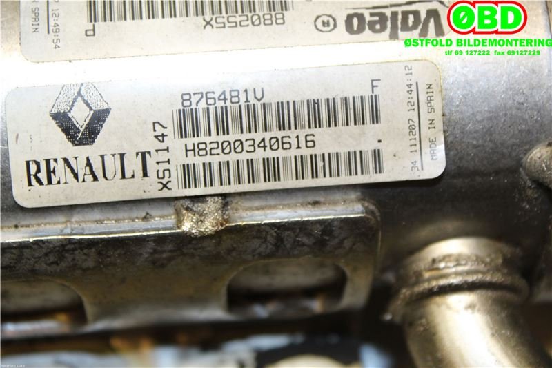 EGR-kjøler til Opel Vivaro A 2006-2014  (OPEL|93161568|4431089|8200611709)