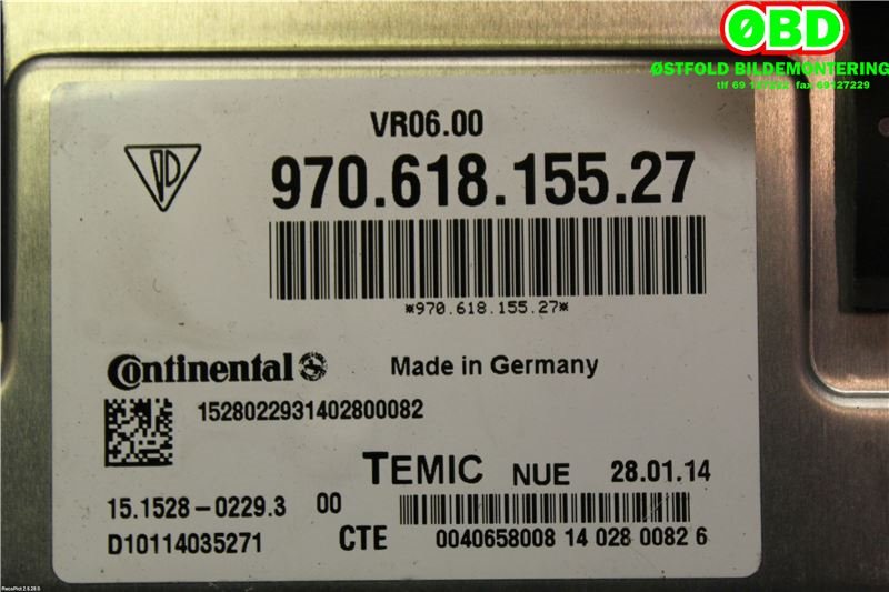 Styreenhet diverse til Porsche Panamera 2009-2017 (Type I) (970) (970) (PORSCHE|970 618 155 25|970 618 155 30|97061815527)