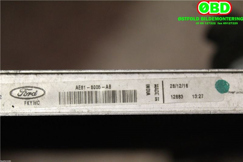 Radiator (manuell gir) til Ford Ka+ 2016-->> (Type III) (FORD|1772874||AE818005AB)