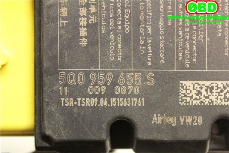 Airbag elektronikk til VW e-Golf 2014-2017 (Fase 1) (VOLKSWAGEN|5Q0 959 655 S||5Q0959655S)