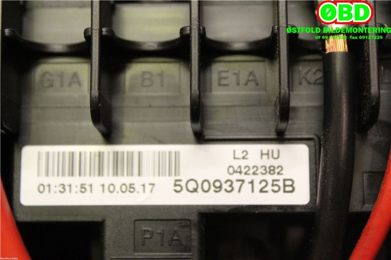 Sikringsboks til Škoda Octavia 2017-2020 (Type III, Fase 2) (SKODA|5Q0 937 125 B||5Q0937125B)
