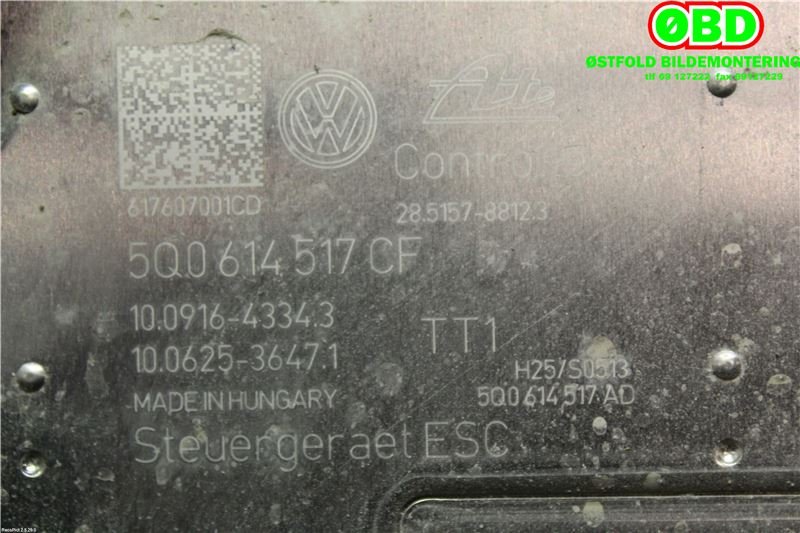 ABS sentral til Škoda Octavia 2017-2020 (Type III, Fase 2)  (SKODA|5Q0 614 517 CF||5Q0614517CF)