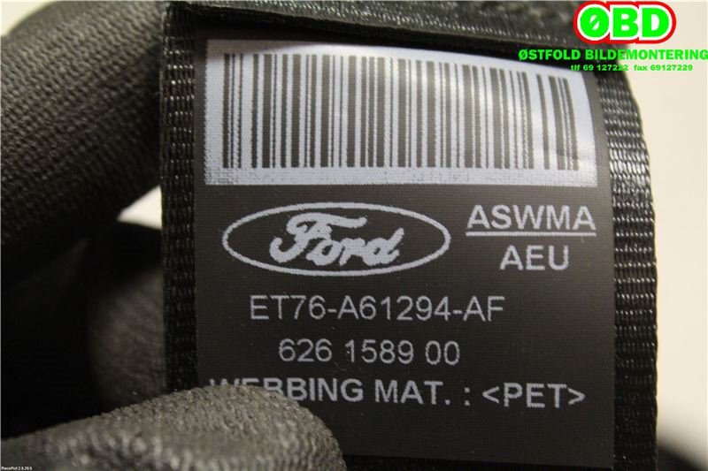 Airbag beltestrammer til Ford Transit Courier 2018-2023 (Type I, Fase 2) (FORD|1880113||ET76A61294AF)