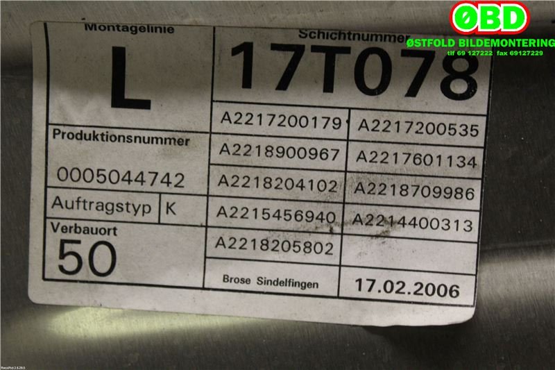 Ruteheis til Mercedes S-Klasse 2005-2013 (W221) (W221) (A 221 720 01 46|)