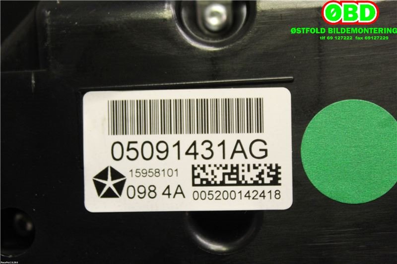 Varmeapparat betjening til Jeep Cherokee 2014-->> (Type V)  (JEEP|5091431AF||05091431AG)
