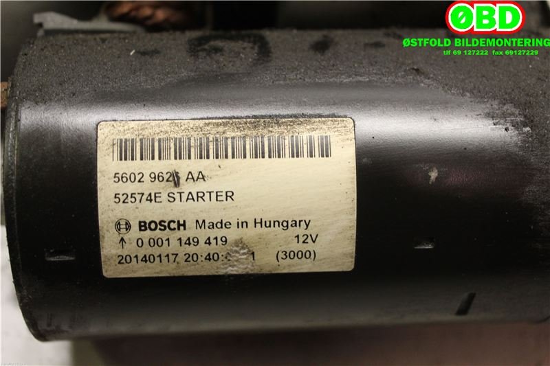 Starter diesel til Jeep Cherokee 2014-->> (Type V)  (JEEP|56029626AA|0001149419)