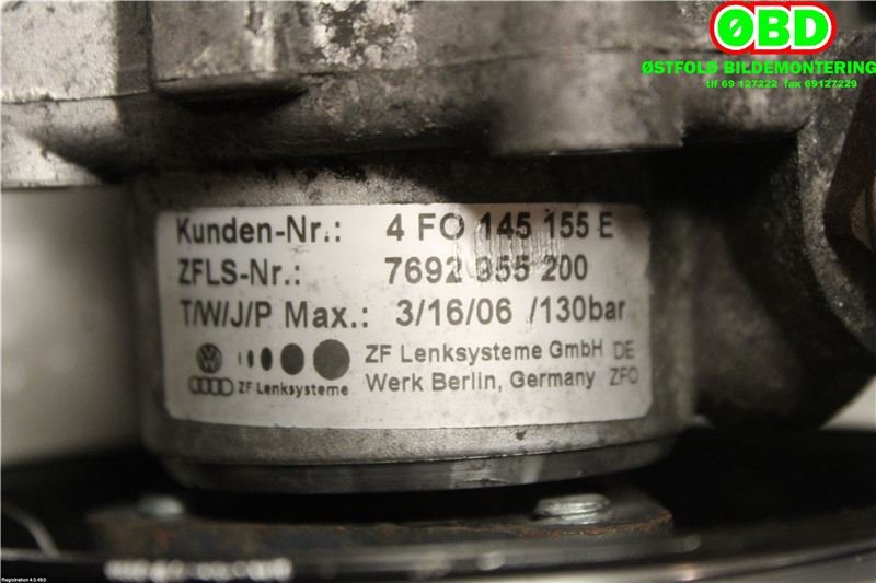 Servo pumpe mekanisk til Audi A6 2005-2008 (Type III, Fase 1) (C6) (C6) (AUDI|4F0 145 155 P||4F0145155E)