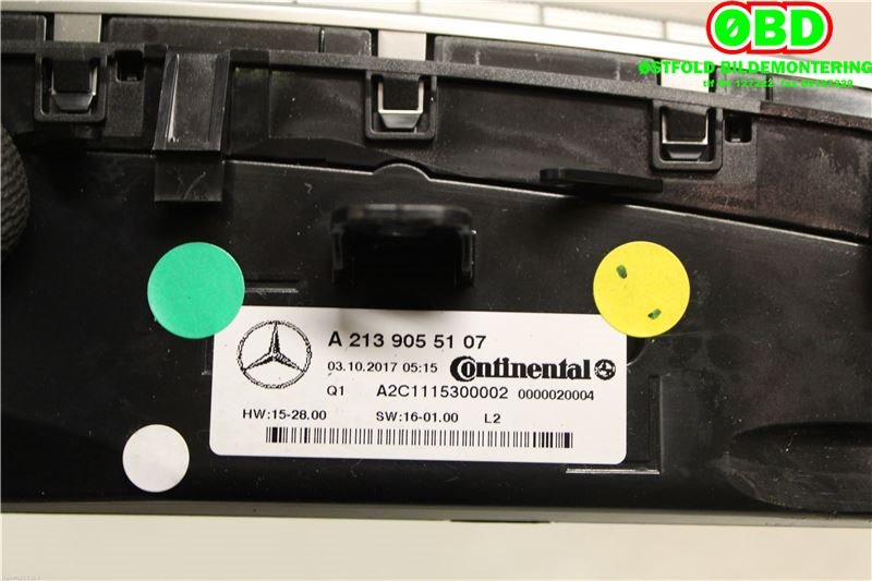 Varmeapparat betjening til Mercedes E-Klasse 2016-2023 (W213) (W213) (MERCEDES|A 213 905 51 07||2139055107)
