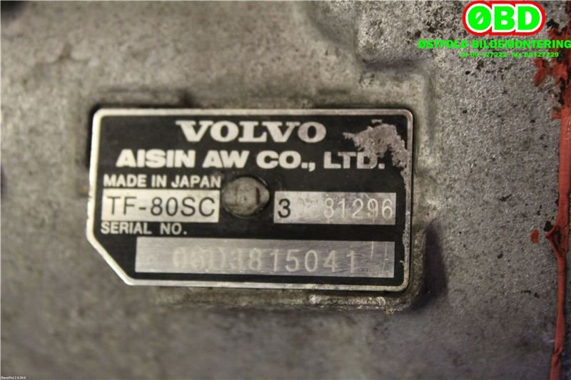 Girkasse automat til Volvo S80 2006-2013 (Type II, Fase 1)  (VOLVO|36050307|)