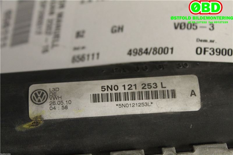 Radiator (manuell gir) til VW Tiguan 2011-2016 (Type I, Fase 2)  (VOLKSWAGEN|5N0 121 253 L|5N0 121 253 N|5N0121253L)