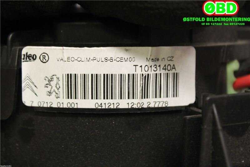 Varmeapparat motor til Peugeot 208 2012-2019 (Type I)  (PEUGEOT|1608182080|T1013140A|)