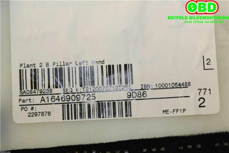 Innredning diverse til Mercedes ML 2005-2011 (W164) (W164) (MERCEDES|A 164 690 97 25||1646909725)