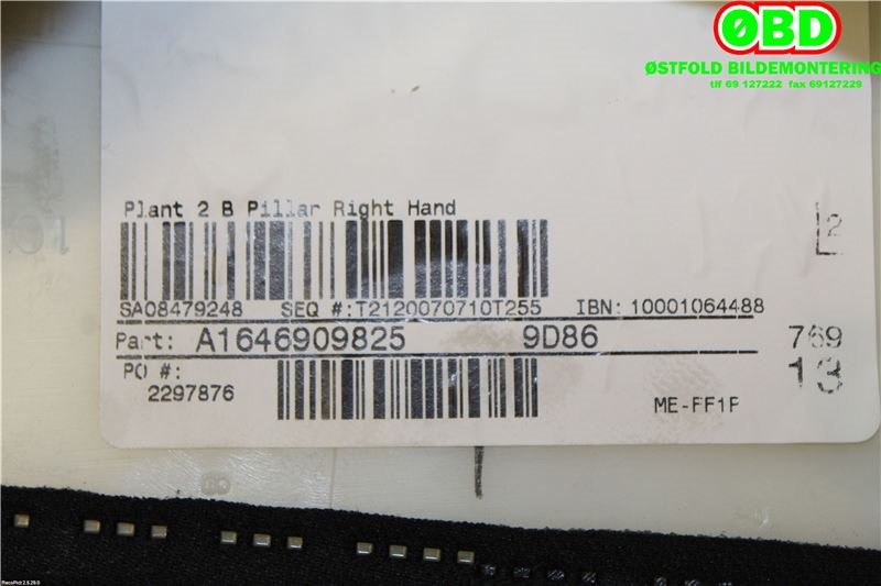 Innredning diverse til Mercedes ML 2005-2011 (W164) (W164) (MERCEDES|A 164 690 98 25||1646909825)