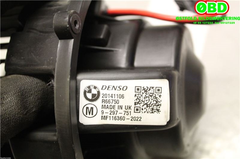 Varmeapparat motor til Mini One/Cooper 2014-->> (F54-57) (F54-57) (MINI|64 11 9 297 751||9297751)