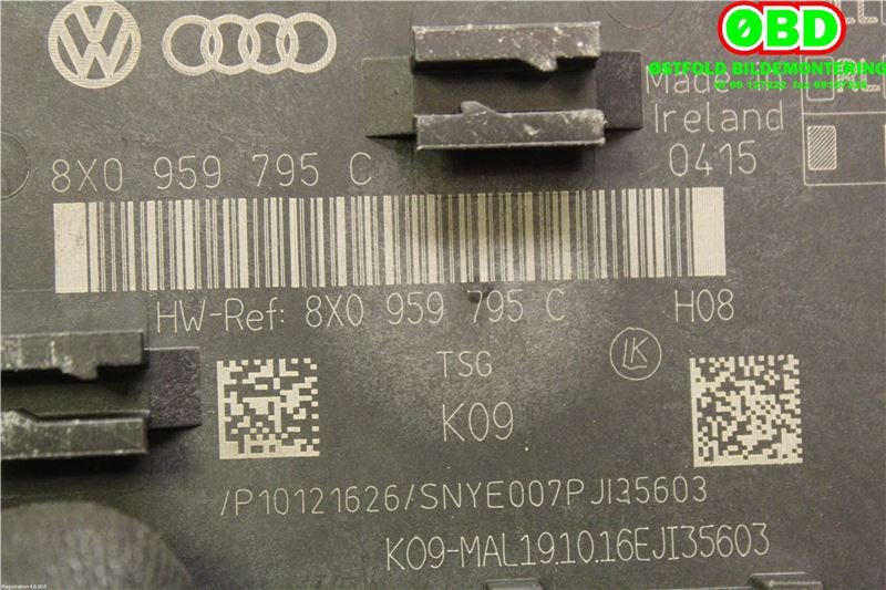 Styreenhet dør venstre foran til Audi Q3 2015-2018 (Type I, Fase 2)  (AUDI|8X0 959 795 C||8X0959795C)
