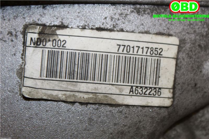 Girkasse manuell 6-trinn til Renault Scenic 2003-2009 (Type II)  (RENAULT|7701717852|)