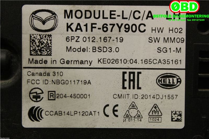 Sensor diverse til Mazda CX-5 2012-2017 (Type I)  (MAZDA|KA1F67Y90C|)