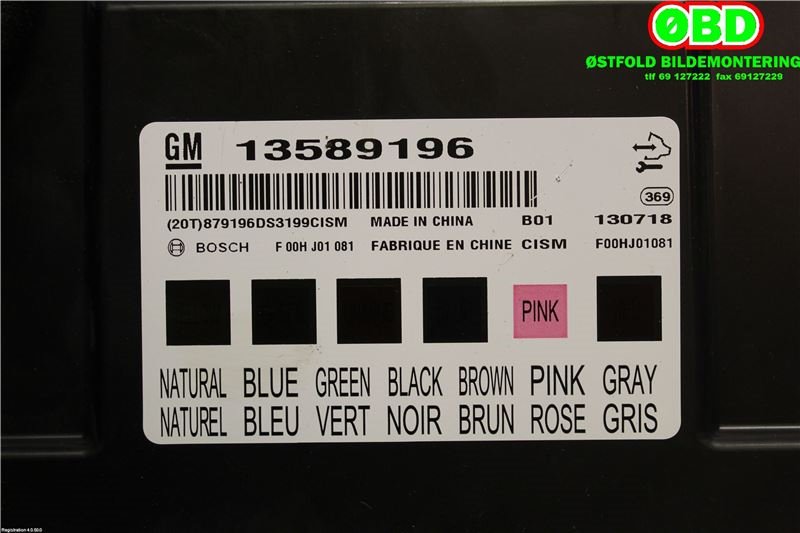 Styreenhet comfort (BCM) til Opel Mokka 2012-2016 (Type I, Fase 1)  (OPEL|13586273|1247700|13589196)