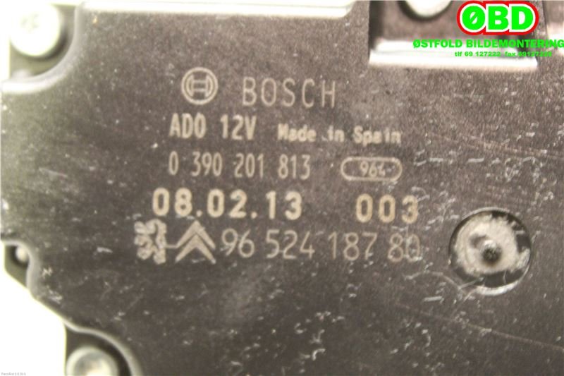 Viskermotor bakrute til Peugeot 207 2006-2012  (PEUGEOT|6405 AN||9652418780)