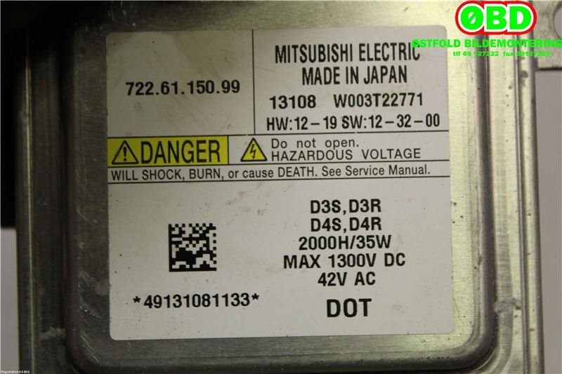 Styreenhet xenon/ballast til Volvo V40 2012-2019  (VOLVO|31335777|7226115099|W003T22771)