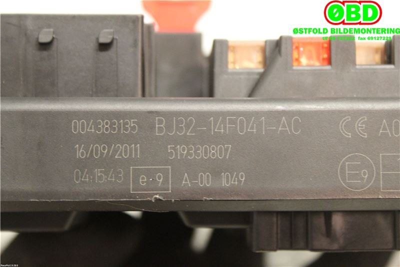Sikringsboks til Land Rover Range Rover, Evoque 2011-2019 (Type I)  (LAND-ROVER|LR028902|LR055939|BJ3214F041AC)