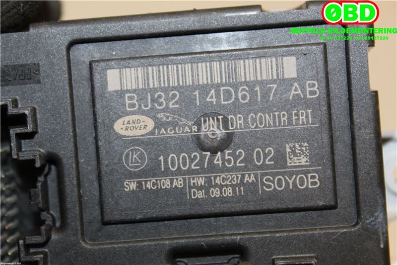 Styreenhet dør venstre foran til Land Rover Range Rover, Evoque 2011-2019 (Type I)  (LAND-ROVER|LR028517|LR044069|BJ3214D617AB)