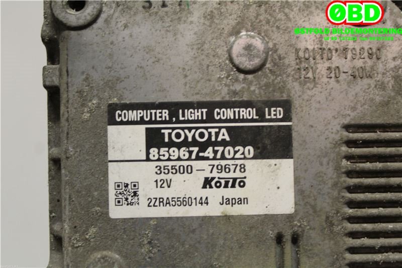 Styreenhet xenon/ballast til Toyota Prius +7 2012-2020 (Type III) (stasjonsvogn) (stasjonsvogn) (TOYOTA|8110747290|3550079678|8596747020)