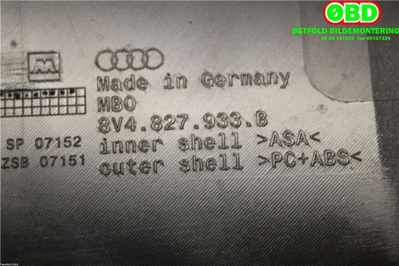 Spoiler bakluke til Audi A3 2016-2020 (Type III, Fase 2)  (AUDI|8V4 827 933 B||8V4827933B)