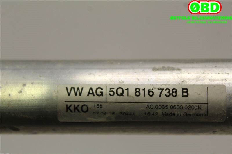 Aircondition rør til Audi A3 2016-2020 (Type III, Fase 2)  (5Q1816738B|)